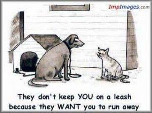 They don't want to keep you on a leash, because they WANT you to run away.